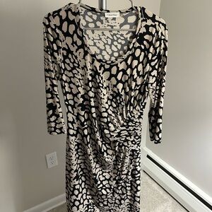 Calvin Klein leopard print black and white dress size 12